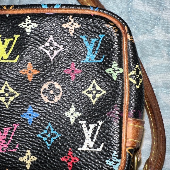 Authentic Louis Vuitton Multicolor Black Murakami Trousse Wapity Pouch & Strap - Picture 15 of 16